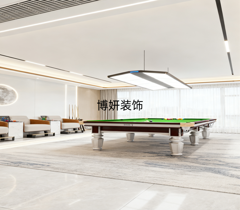 合肥台球室装修设计|现代轻奢风 把高端球馆装进心里